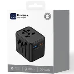 Мережевий універсальний перехідник WIWU UA012 Warrior 12W + 1USB-A/1C Black - мініатюра 6