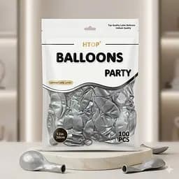 Надувні повітряні кулі HTOP 100 шт Party Balloons 30 см Товари для оформлення Дня народження Святкова атрибутика Сірий металік - мініатюра 2