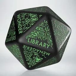 Кубик Q-Workshop Dungeon Generator Die: Black&Green (20VDGG02)