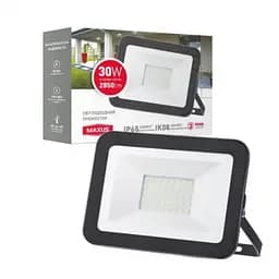Світлодіодний прожектор Maxus FL-01 2850лм IP65 5000K 30W (Чорний) - мініатюра 2