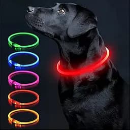 Нашийник з LED-підсвічуванням та USB-заряджанням 35 см червоний - мініатюра 2