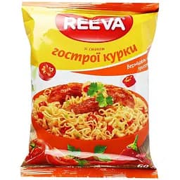 Вермишель Reeva быстрого приготовления со вкусом острой курицы, 60 г (918545)
