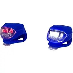 Фонарь мигалка комплект Good Bike Silicon LED в силиконовом корпусе 2 шт. синие (92325Blue-IS)