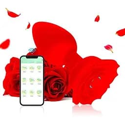 Силікона смарт анальна пробка Smart Rose 3.3×10.5 см червоний