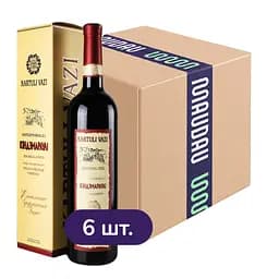 Упаковка вина Kartuli Vazi Киндзмараули красное полусладкое 4.5 л (0.75 л х 6 шт.) в подарочной упаковке