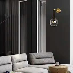 Повітряний стіновий світильник Ø20 см із латунною основою | Арт. W 397-200 AB+CL | Line F