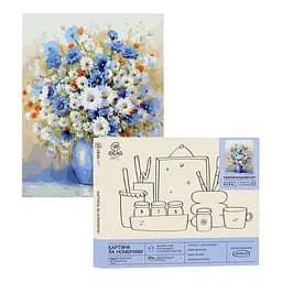 Набір для розпису по номерах "Блакитний волошковий букет" 40*50 см, IDEA2-GX45584, ТМ "99IDEAS"