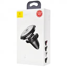 Тримач в машину Baseus Magnetic Air Vent Car Mount With Cable Clip золотий (16105) - мініатюра 2