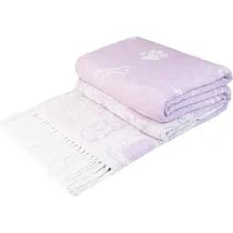 Плед Love You Собаки бавовна 200х140 см ліловий (4585)