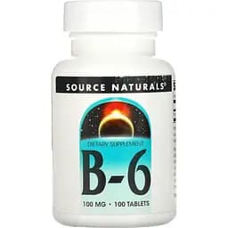 Вітамін В6 Source Naturals Vitamin B-6 підтримка імунної системи 100 мг 100 таблеток