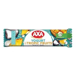Упаковка зернових батончиків AXA зі смаком йогурту та тропічними фруктами 25 г х 24 шт