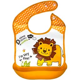 Слюнявчик детский Mega Zayka Лев со съемным карманом MGZ-0602 (Orange)
