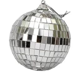 Елочный шар "ДИСКО" Linhai 8 см зеркальный серебристый пластик (031641)
