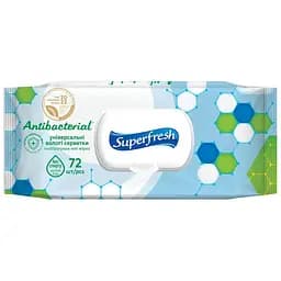 Серветка волога Superfresh 42216709 Antibacterial з клапаном 72 шт. (4823071630510A)
