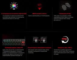Клавиатура игровая механическая A4Tech Bloody S-525-N BLMS Red Plus Switch USB RGB Fire Black - мініатюра 8
