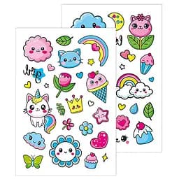 Тимчасові тату для молодших дівчаток Рожевий котик 10100696, 2 аркуші