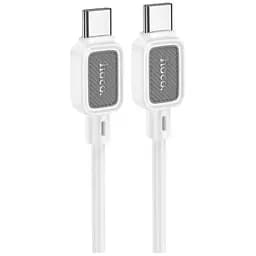 Кабель Hoco X108 Benefit 60W silicone charging data cable Type-C to Type-C Білий