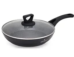 Антипригарная алюминиевая сковорода с крышкой Edenberg EB-7453 ⌀ 22см 1,4л 3-х шаровое мраморное покрытие