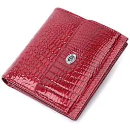 Фактурний жіночий гаманець із натуральної шкіри ST Leather 22705 червоний