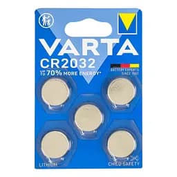 Батарейка Varta CR 2032 Bli 5 Lithium, 3-6 V, 5 шт. (6032101415) - мініатюра 2