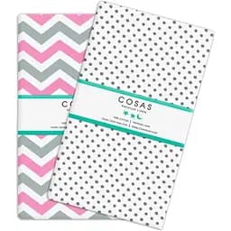 Набір простирадл полуторне Cosas PINK ZIGZAG 155х240 см (SetSheet_ZigPinkGrey_DropWGrey_155х240)