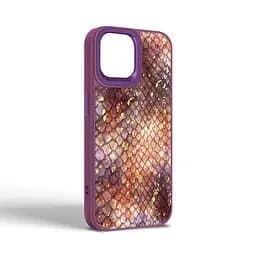 Кожаный чехол для Apple iPhone 15, Harder Nagas, фиолетовый, термополиуретан ТПУ + экокожа с имитацией кожи Наги, панель, защита корпуса, противоударный, микрофибра, рамка вокруг камеры, защита всего корпуса, (ARM76734) - мініатюра 2