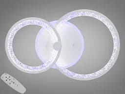 LED люстра с пультом, диммером и цветной подсветкой, 55W, белая