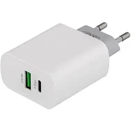 Зарядний пристрій XO L64 PD Power Adapter 20W/1 USB 1 USB-C + Type-C fast cable White - мініатюра 2