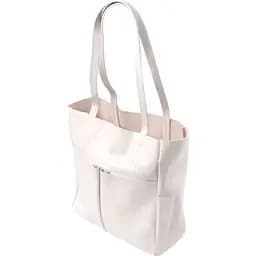 Сумка-шоппер Shvigel 22843 з натуральної шкіри 29х30х12 см Бежева