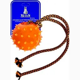 Игрушка для собак Modes Denta мяч мина с канатом S 6 см оранжевая