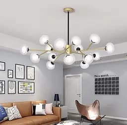 Люстра в стилі Contemporary у золотистому кольорі на 15 плафонів | Арт. 9101/15 GD | Line F