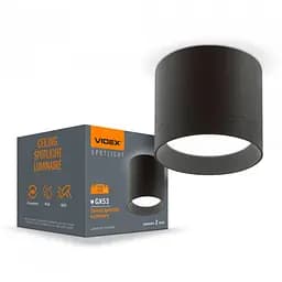 Світильник Videx IP44 під лампу GX53 накладний Чорний VL-SPF19A-B