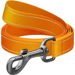 Повідець для собак нейлоновий Waudog Nylon Mono світловідбивний L-XXL 2.5х122 см помаранчевий