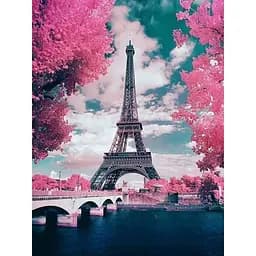 Алмазна мозаїка за номерами Josef Otten Париж Вежа зі стразами на підрамнику 40 x 50 см