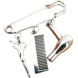 Брошь Ножницы фен гребешок на булавке (84946797)