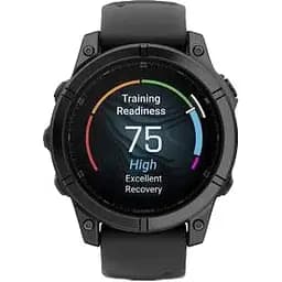 Смарт-годинник Garmin Fenix E 47mm AMOLED Slate Gray Steel with Black Silicone Band (010-03025-03/01/13) - мініатюра 2