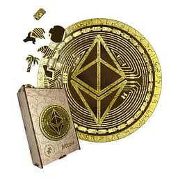 Пазл деревянный Этериум Ethereum, А5, Картонная коробка 35 элементов