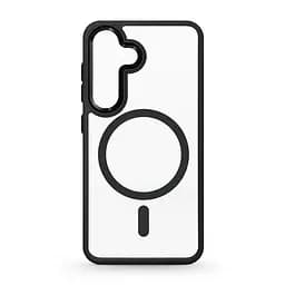 Чехол Samsung Galaxy S25 5G, Unit MagSafe, черный, прозрачный, магсейф, противоударный, магнитный, панель-накладка с поддержкой MagSafe, с поддержкой беспроводной зарядки, TPU+PC, защита всего корпуса, ударопрочный, ArmorStandart (ARM82260)