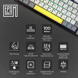 Клавіатура Epomaker TH80 SE Budgerigar Switch Black [TH80-SE-B-BV2] [125686] - мініатюра 15