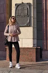 Лонгслів для вагітних і годуючих гольф для майбутніх мам Tallinn L (46) Lullababe бежевий - мініатюра 4
