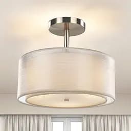 Люстра в хромованому корпусі з білим абажуром Ø 50 см | Line F | Арт. MJ346-500