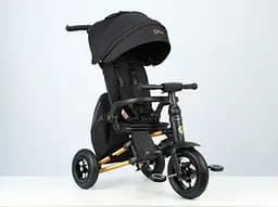 Велосипед складаний триколісний дитячий Qplay Nova Pro з надувними колесами Gold Matt - Black (S800NovaProGoldBlack) - мініатюра 2