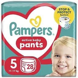 Подгузники Pampers трусики Pants Junior Размер 5 (12-17 кг) 28 шт (8006540069714)