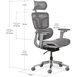 Крісло Mealux S4 Air Grey ( HF-S4 M/G)  - мініатюра 3