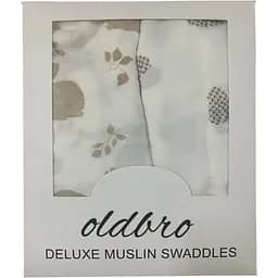 Набор муслиновых детских пеленальных одеял OldBro комплект из 2 шт. размер 100х120 см заяц/сердечко