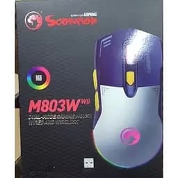 Комп'ютерна миша Marvo M803W WB RGB підсвічування 7 кнопок USB 2.4G бездротова ігрова синій/білий - мініатюра 4