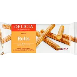 Вафли Delicia Трубочки со вкусом топленого молока 150 г