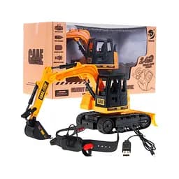 Экскаватор на управлении со звуком желтый