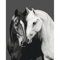 Картина за номерами на підрамнику Brushme Чорне і біле серце