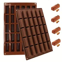 Форма силиконовая на 30 ячеек для батончиков, шоколадных конфет и льда, Kitchen Master Коричневый 87419
